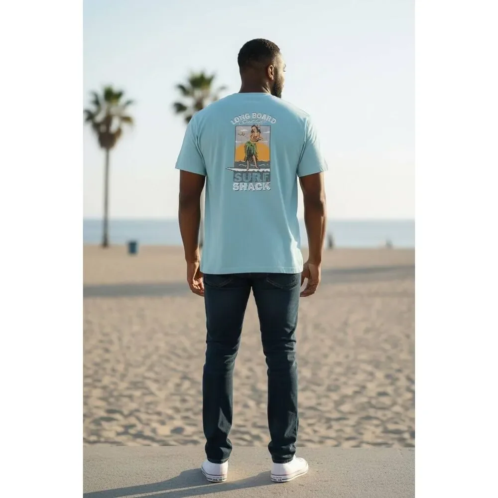 Caribbean Tropical Blue Long Board Sally's Short Sleeve Shirt Sale 5 for 25